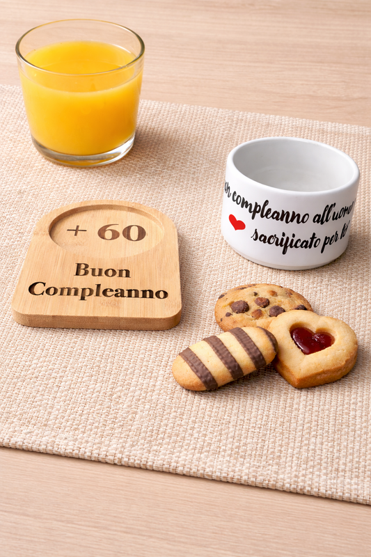 Tazza con Supporto in Legno Personalizzabile
