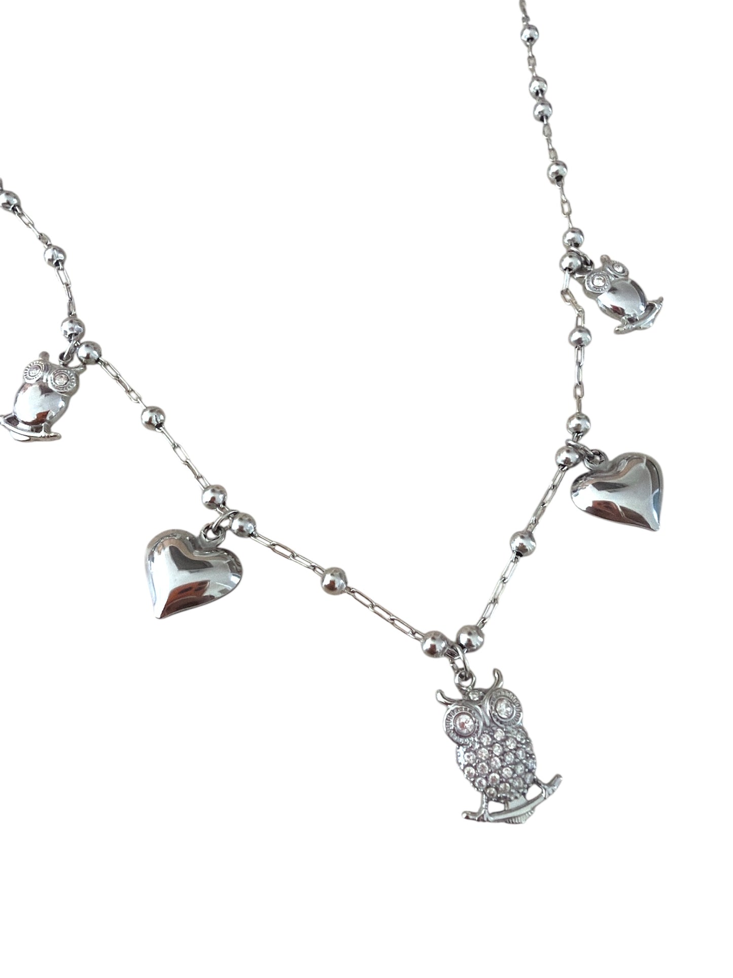 Collana Gufetta Silver con cuori sonori
