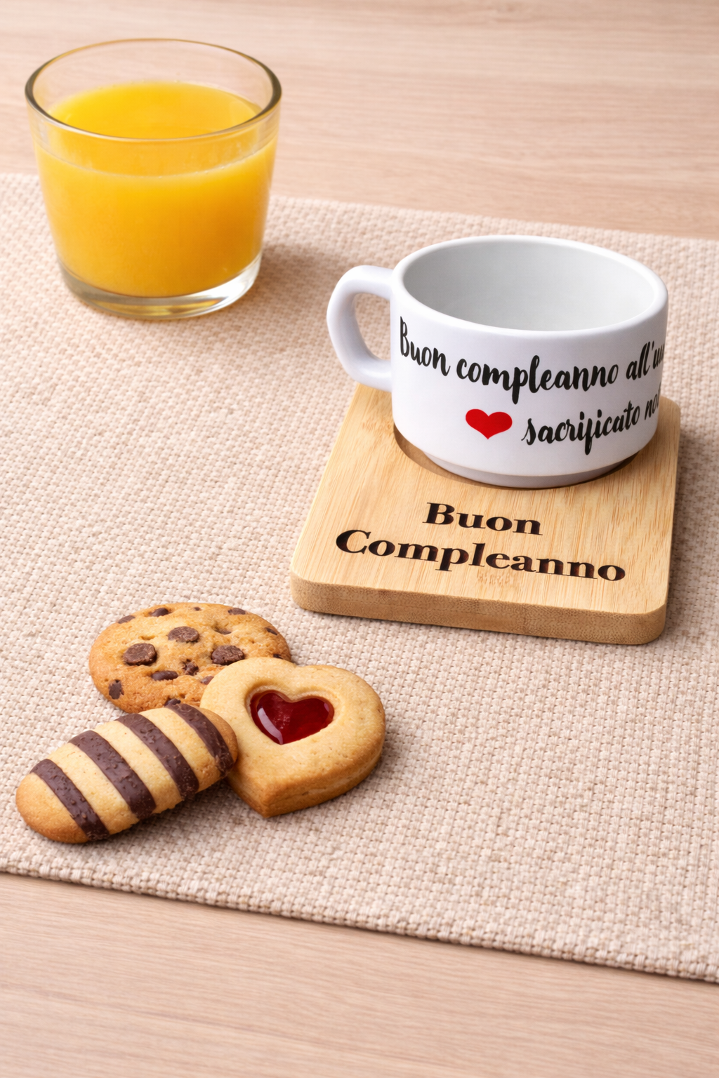 Tazza con Supporto in Legno Personalizzabile