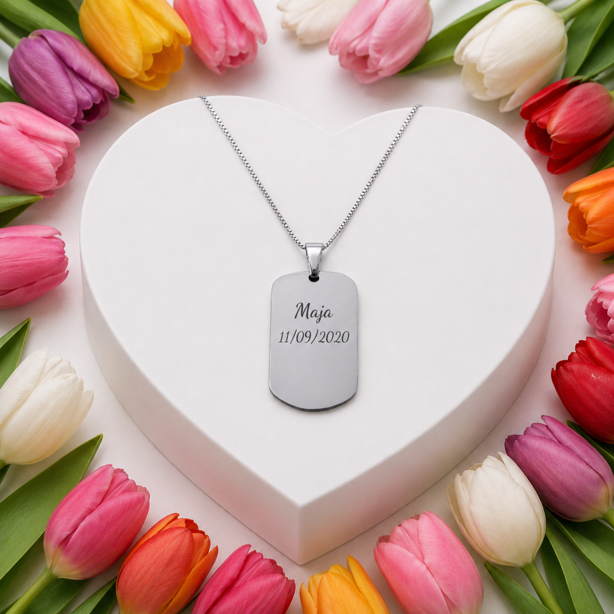 Collana Targhetta Silver Personalizzabile