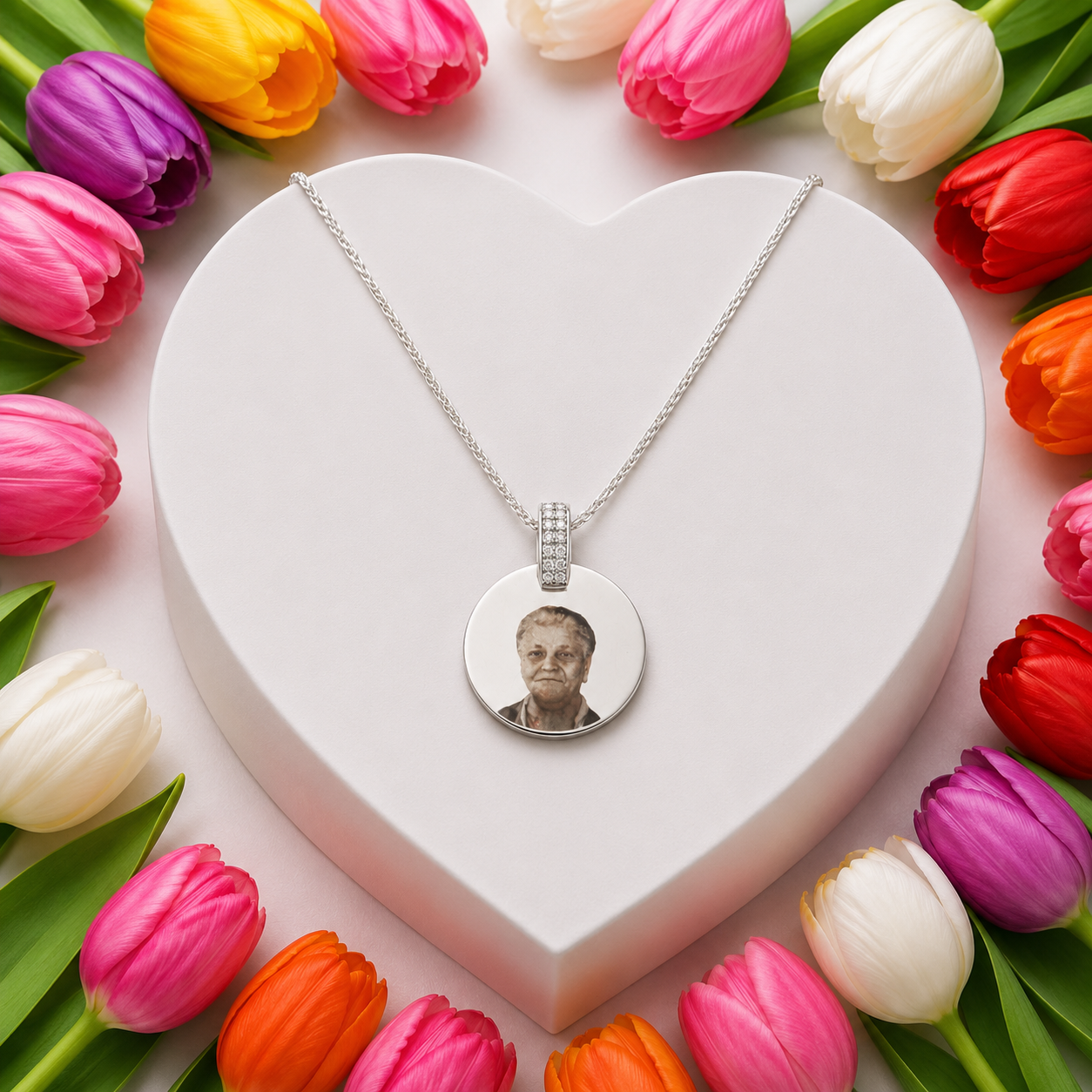 Collana Ovale con Strass Personalizzabile