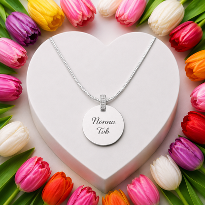 Collana Ovale con Strass Personalizzabile