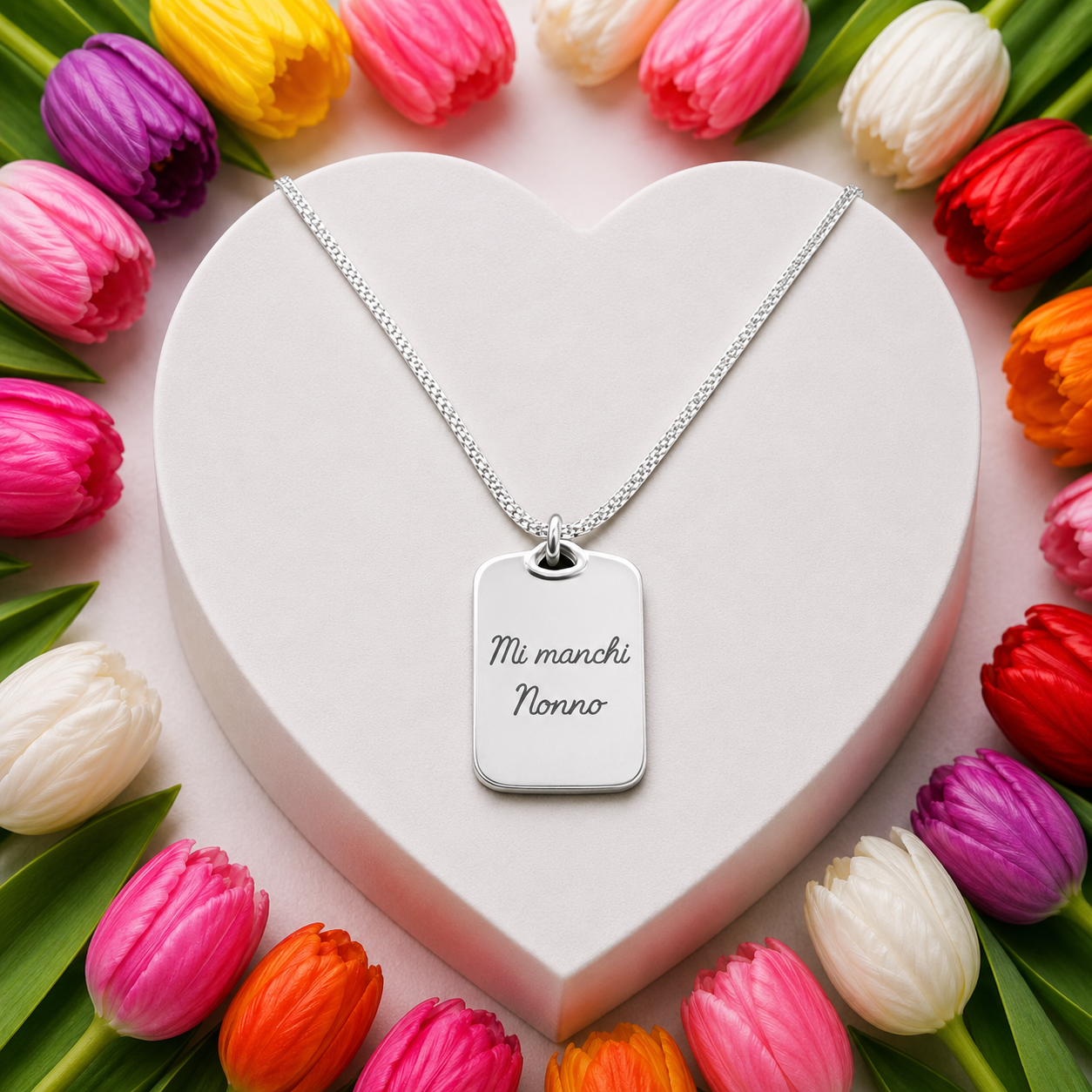 Collana Targhetta Chiusura Love Personalizzabile