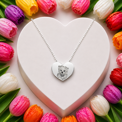 Collana Cuore Centrale Silver Personalizzabile