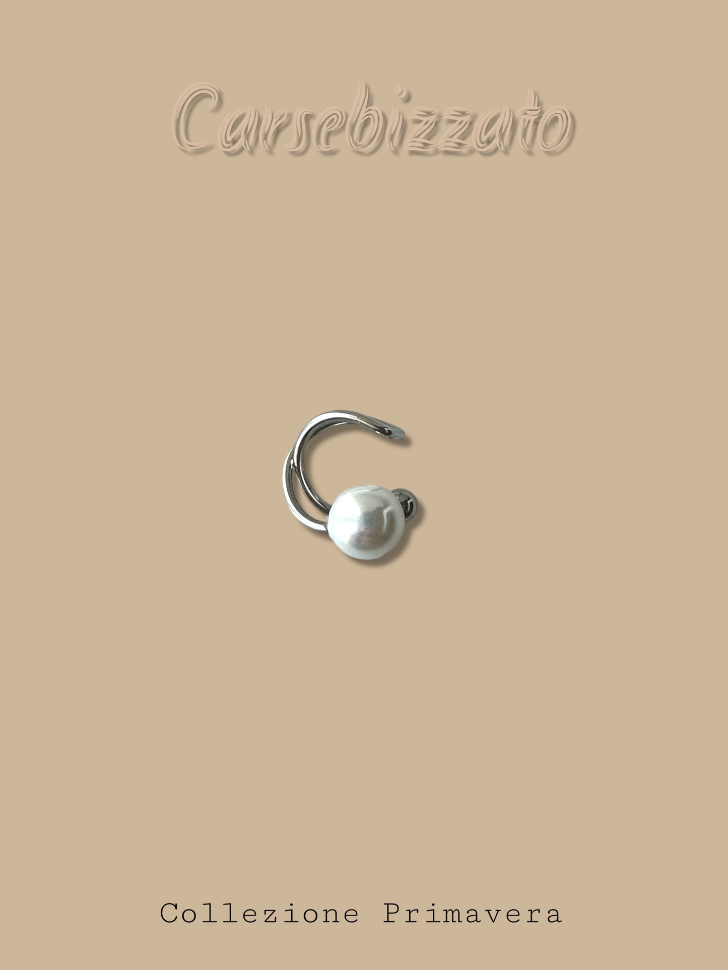 Ear Cuff Pearl Silver