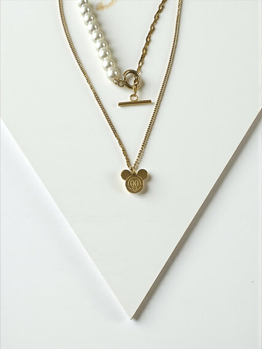 Collana Minnie Doppio Filo Gold