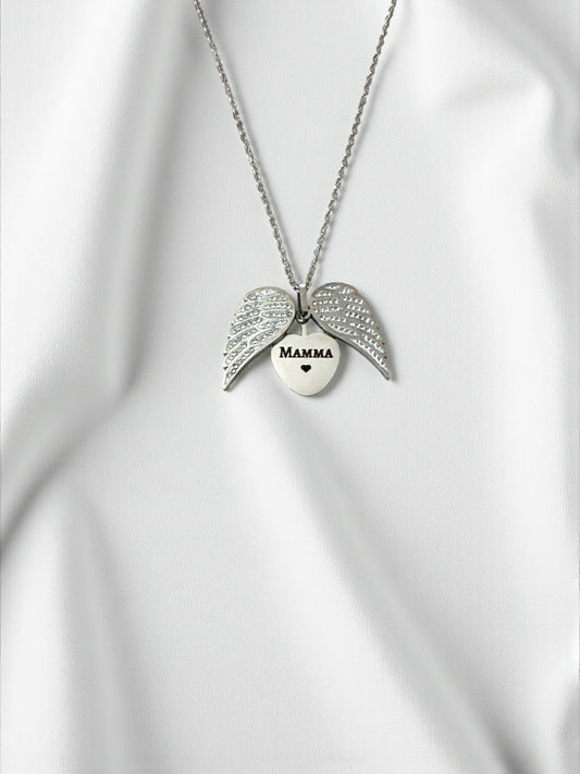 Collana Con Ali  Silver Personalizzabile