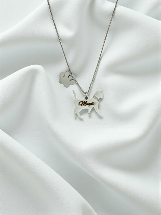 Collana Gattino Personalizzabile Silver