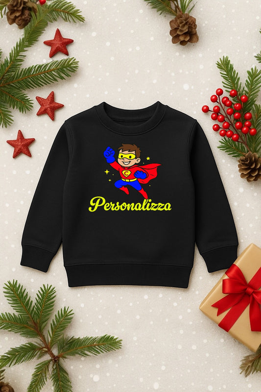 Felpa Girocollo Supereroi Bambini Personalizzabile