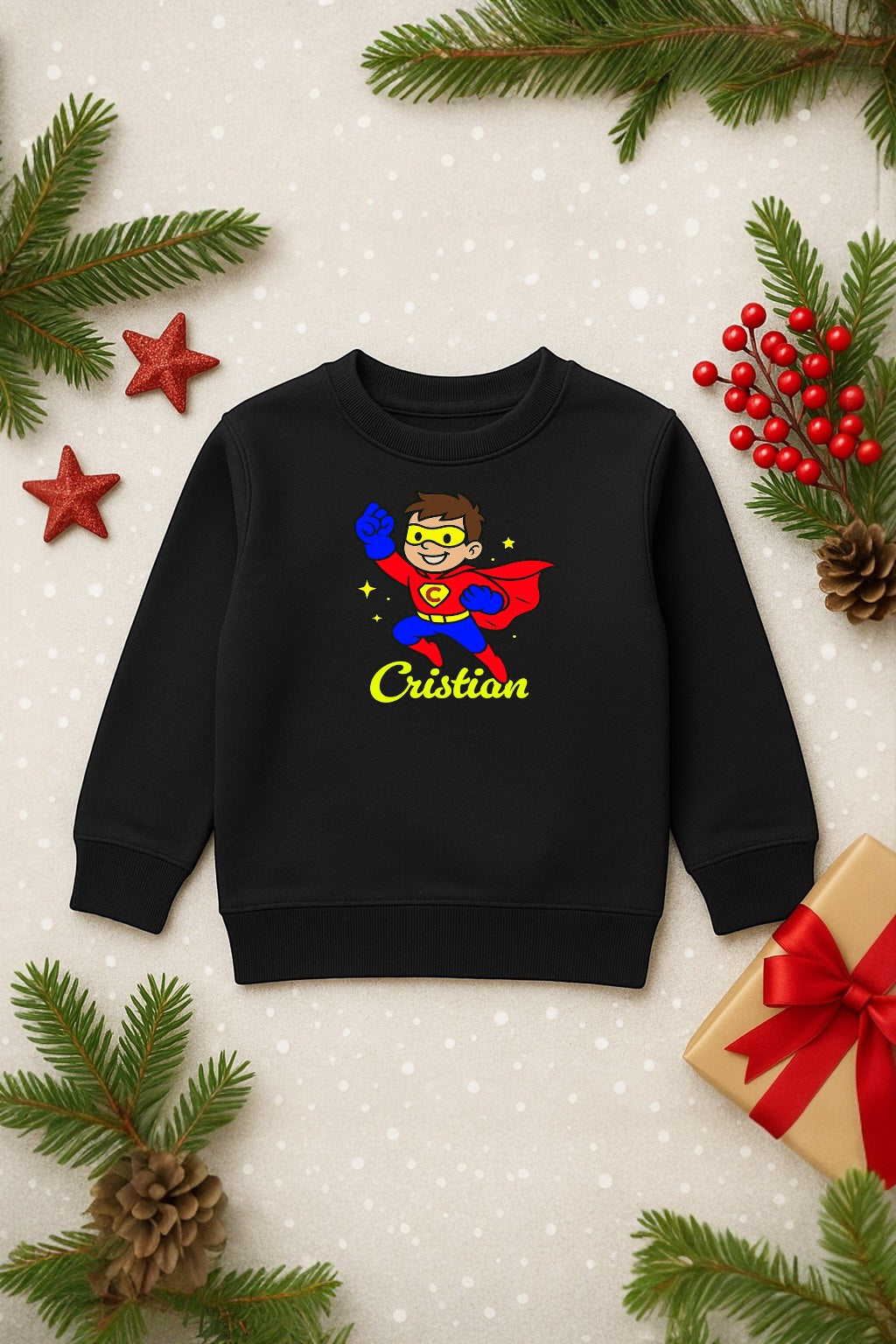 Felpa Girocollo Supereroi Bambini Personalizzabile