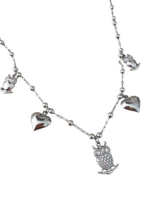 Collana Gufetta Silver con cuori sonori