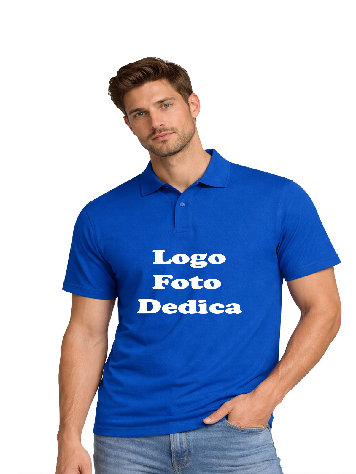 Polo Uomo Personalizzabile con LOGO/FOTO/DEDICA