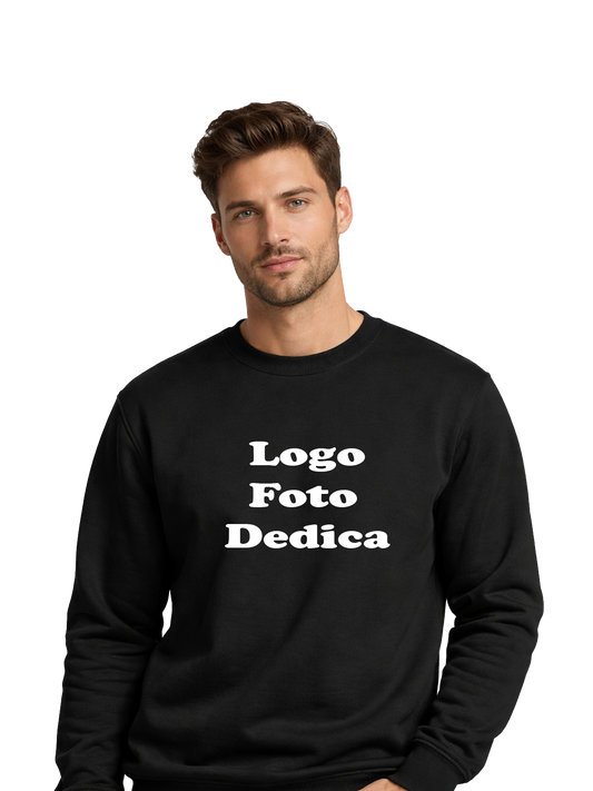 Felpa Girocollo Uomo Personalizzabile con LOGO/FOTO/DEDICA