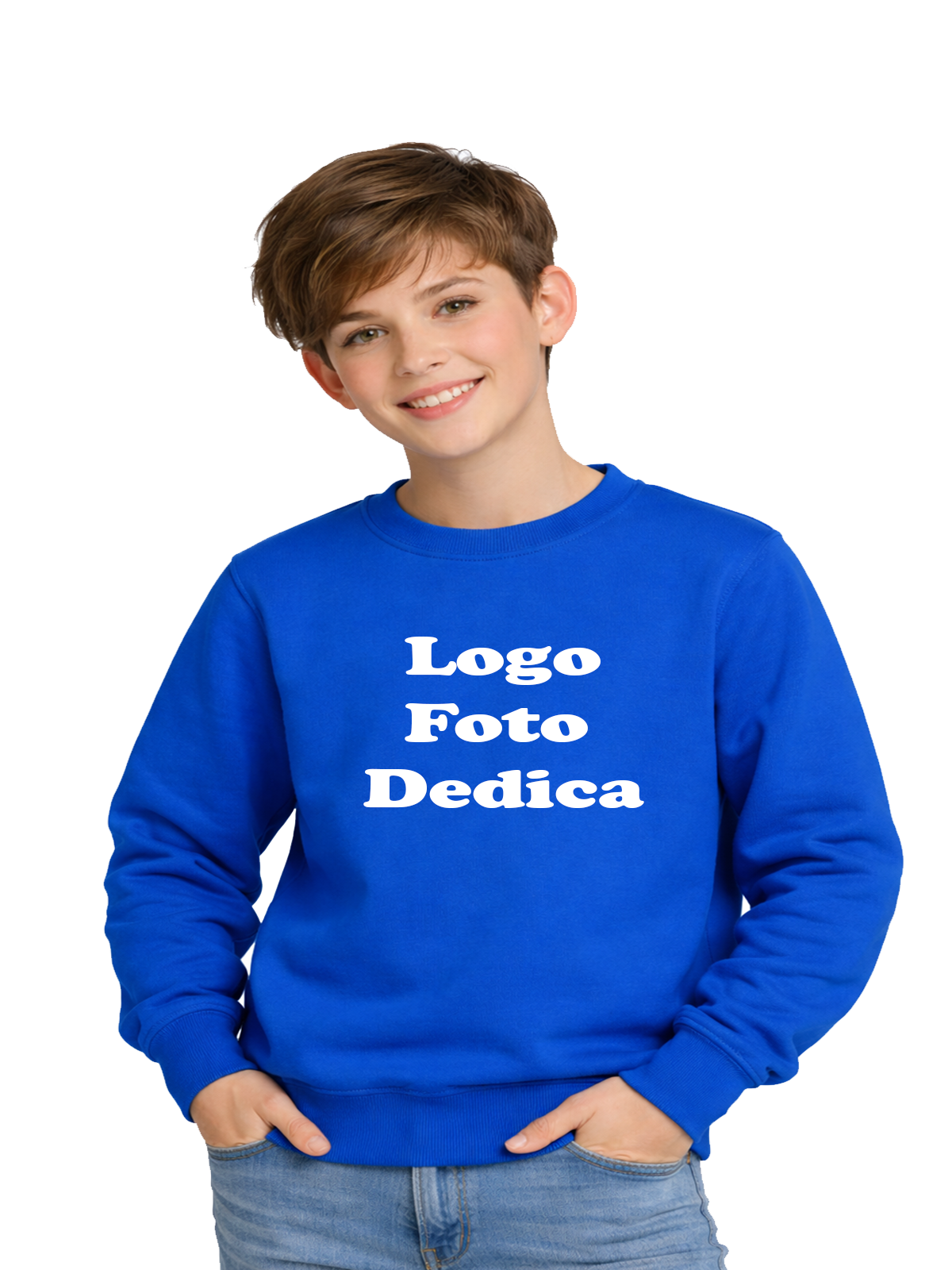 Felpa Girocollo Bambino Personalizzabile con LOGO/FOTO/DEDICA