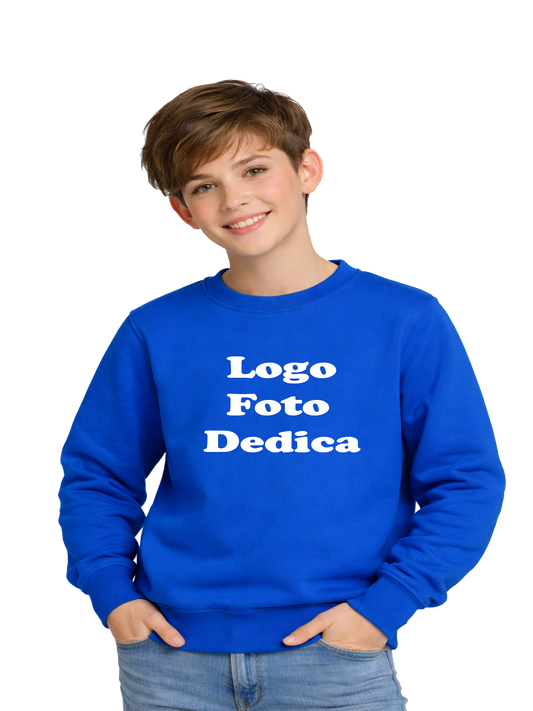 Felpa Girocollo Bambino Personalizzabile con LOGO/FOTO/DEDICA