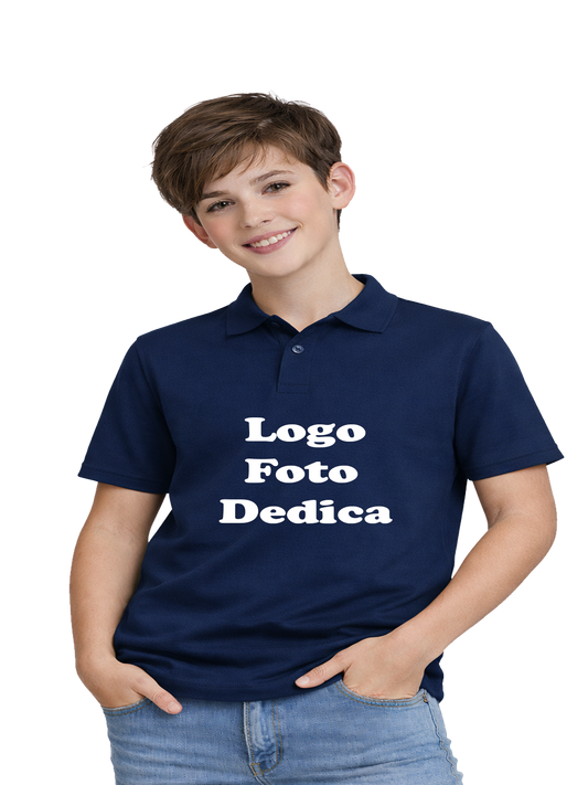 Polo Bambino Personalizzabile con LOGO/FOTO/DEDICA