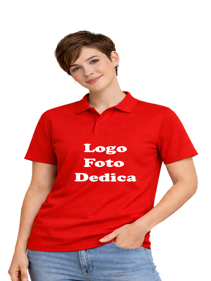Polo Donna Personalizzabile con LOGO/FOTO/DEDICA