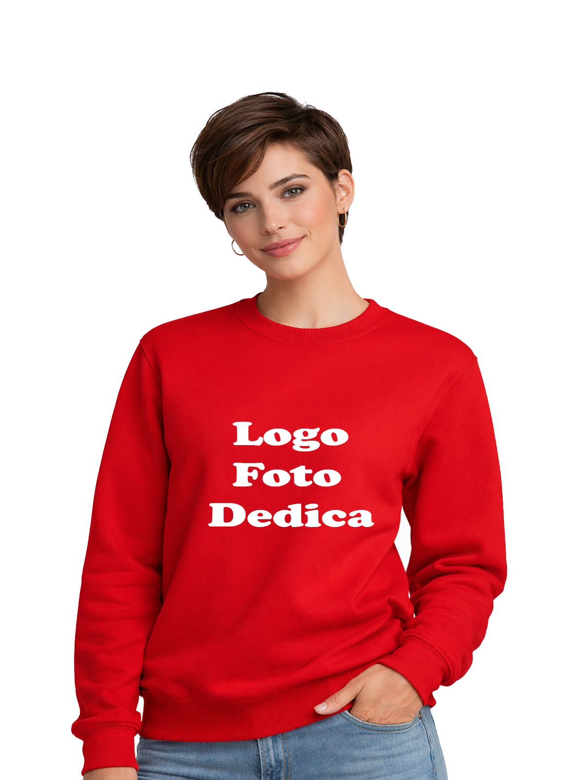 Felpa Girocollo Donna Personalizzabile con LOGO/FOTO/DEDICA